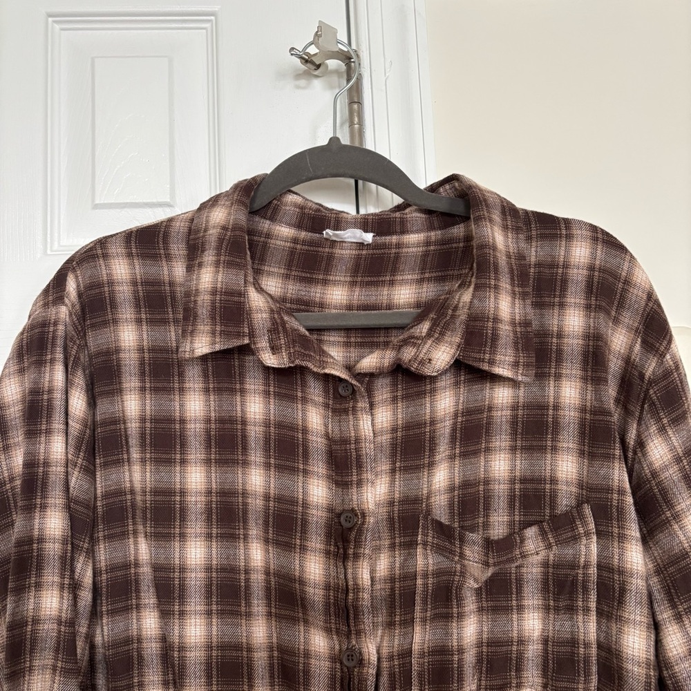 Cotton On Brown Plaid Shirt